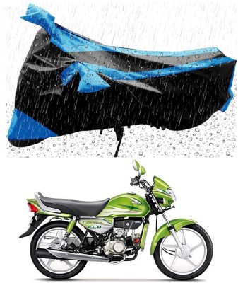 Mdstar Waterproof Two Wheeler Cover for Hero(HF Deluxe Eco, Blue, Black)