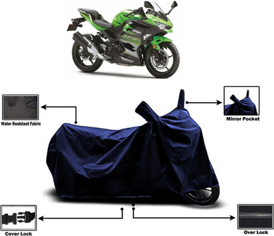 Amexride Two Wheeler Cover for Kawasaki(Ninja 400, Blue)