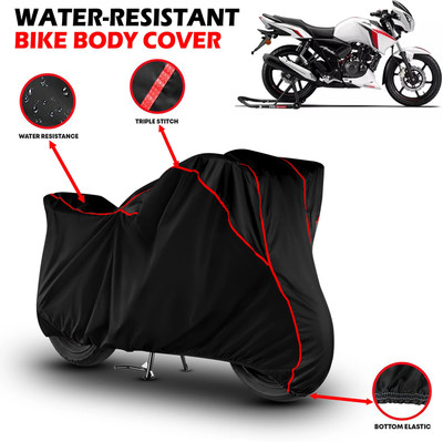 GKG Waterproof Two Wheeler Cover for TVS(Apache RTR 160, Black, Red)