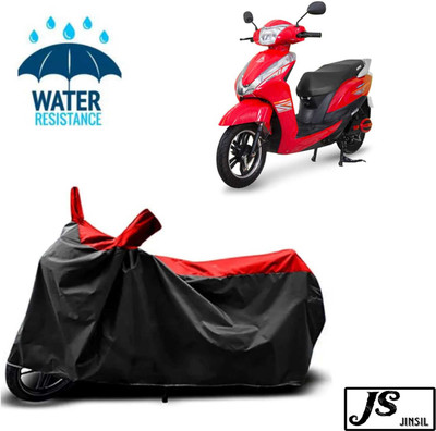 JSJINSIL Waterproof Two Wheeler Cover for Ampere(Magnus Pro, Red, Black)