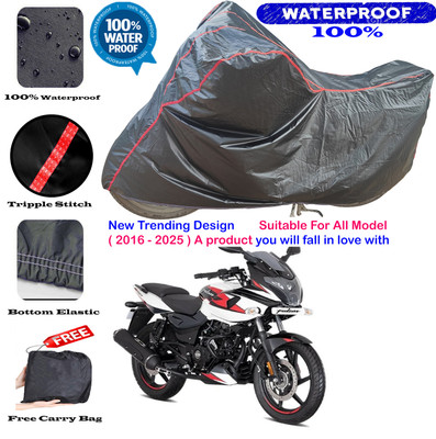 OliverX Waterproof Two Wheeler Cover for Bajaj(Pulsar 220F, Black, Red)