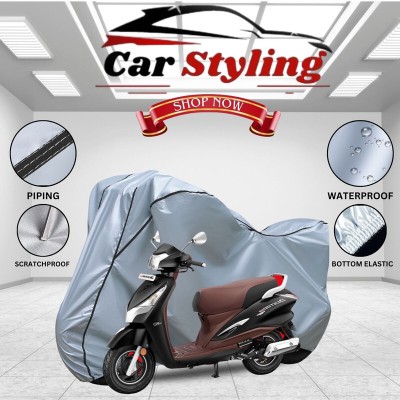 Car Styling Waterproof Two Wheeler Cover for Hero(Destini 125, Silver, Black)