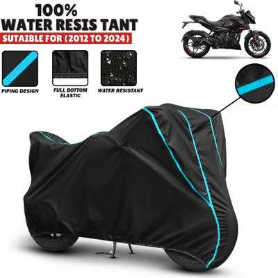 Mwiss Waterproof Two Wheeler Cover for Bajaj(Pulsar 250, Black, Blue)