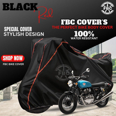 AutoGalaxy Waterproof Two Wheeler Cover for Royal Enfield(Interceptor 650, Black, Red)