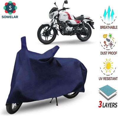 sowelar Waterproof Two Wheeler Cover for Bajaj(V12, Blue)