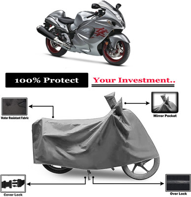 Amexride Two Wheeler Cover for Suzuki(GSX R1300 Hayabusa, Grey)