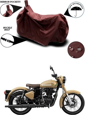 Genipap Waterproof Two Wheeler Cover for Royal Enfield(Bullet Trials 500, Maroon)