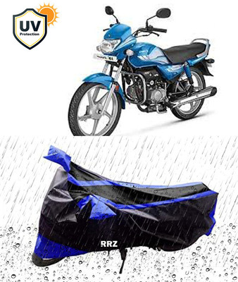 RRZ Waterproof Two Wheeler Cover for Hero(HF Deluxe, Black, Blue)