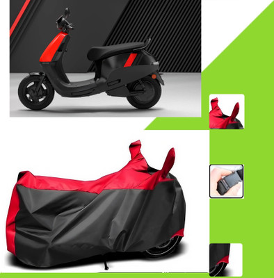 WMIZEXA Two Wheeler Cover for Ola(Electric Scooter, Black, Red)