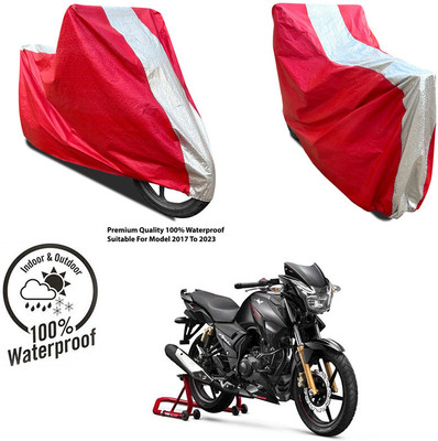 AutoGalaxy Waterproof Two Wheeler Cover for Yamaha(MT 9, Silver, Red)