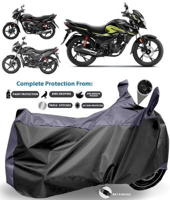 ZAQE Two Wheeler Cover for Honda(SP 125, Black, Purple)
