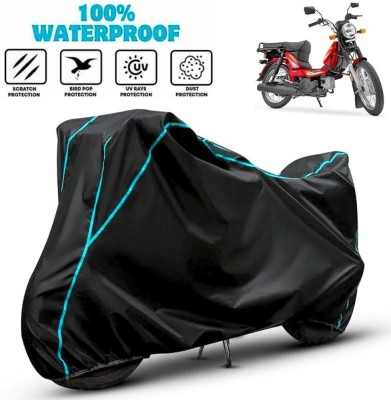 favy Waterproof Two Wheeler Cover for TVS(XL 100 Heavy Duty, Black, Blue)