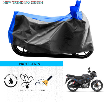 ANTHUB Waterproof Two Wheeler Cover for Hero(Glamour i3s, Grey, Blue)