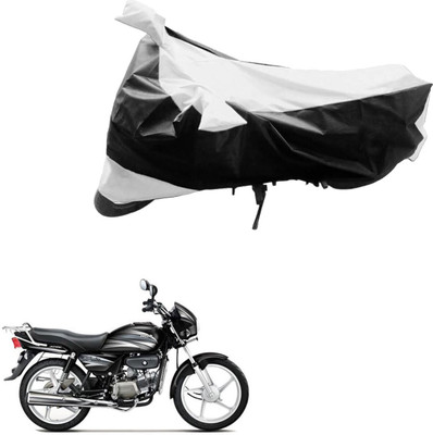 MMSSTAR Waterproof Two Wheeler Cover for Hero(Splendor Plus, Black, Silver)