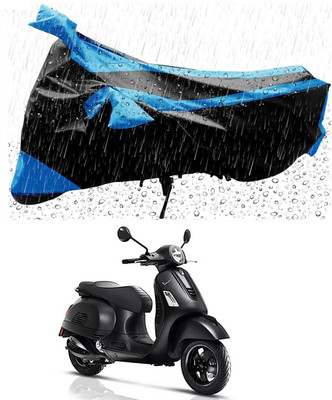 Mdstar Waterproof Two Wheeler Cover for Piaggio(Vespa, Blue, Black)