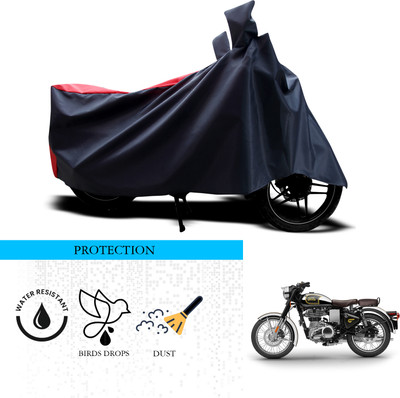 ANTHUB Waterproof Two Wheeler Cover for Royal Enfield(Bullet 500, Black, Red)