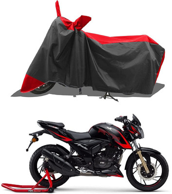 APNEK Waterproof Two Wheeler Cover for TVS(Apache RTR 200 4V, Red, Black)