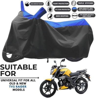 RAAMKM Waterproof Two Wheeler Cover for TVS(Raider, Black, Blue)