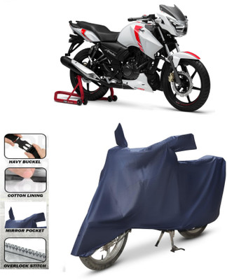 HWQSXAE Waterproof Two Wheeler Cover for Universal For Bike(Apache RTR 160, Blue)