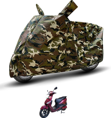 Auto Hub Waterproof Two Wheeler Cover for Hero(Electric Optima, Brown)