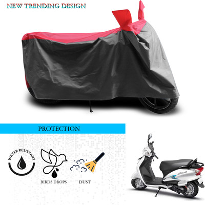 ANTHUB Waterproof Two Wheeler Cover for Hero(Duet VX 110CC, Grey, Red)
