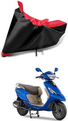 DeepShakshi AUTOMOTIVE Waterproof Two Wheeler Cover for TVS(Zest 110, Red, Black)