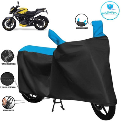 MADAFIYA Waterproof Two Wheeler Cover for Bajaj(Pulsar NS 200, Black, Blue)