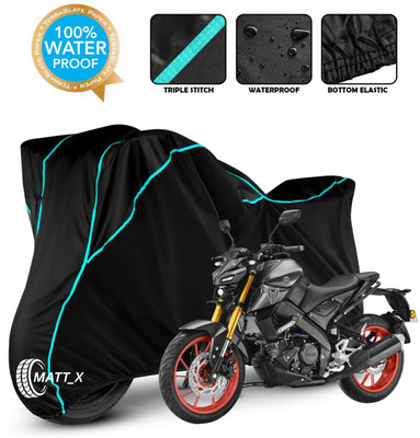 MATT_X Waterproof Two Wheeler Cover for Yamaha(MT 15, Black, Blue)