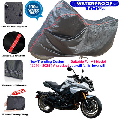 OliverX Waterproof Two Wheeler Cover for Suzuki(Katana, Black, Red)