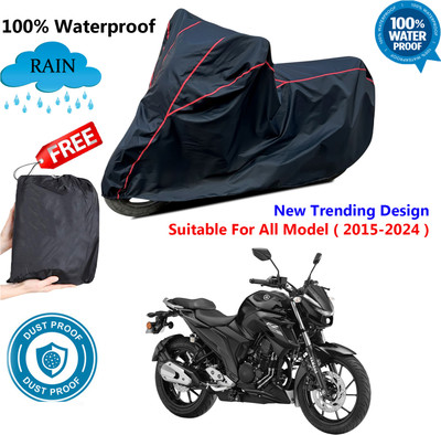 AutoGalaxy Waterproof Two Wheeler Cover for Yamaha(FZ 25, Black, Red)