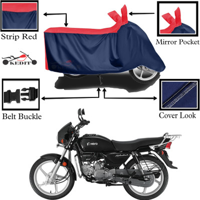 KEDIT Two Wheeler Cover for Hero(MotoCorp Pleasure Plus, Red, Blue)