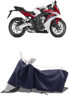 SUGASHRI Waterproof Two Wheeler Cover for Honda(CBR 650F, White, Blue)