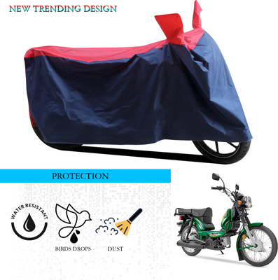 ANTHUB Waterproof Two Wheeler Cover for TVS(XL 100 Heavy Duty, Black, Red)