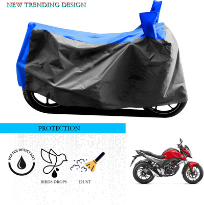 ANTHUB Waterproof Two Wheeler Cover for Honda(CB Hornet 160, Grey, Blue)