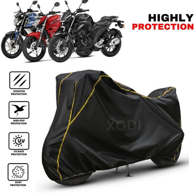 xodi Waterproof Two Wheeler Cover for Yamaha(FZ, Black, Yellow)