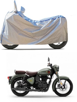 PAGORA Waterproof Two Wheeler Cover for Royal Enfield(Classic 350 Signals, Silver)