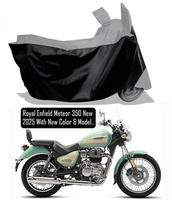 Amexride Two Wheeler Cover for Royal Enfield(Meteor, Grey, Black)