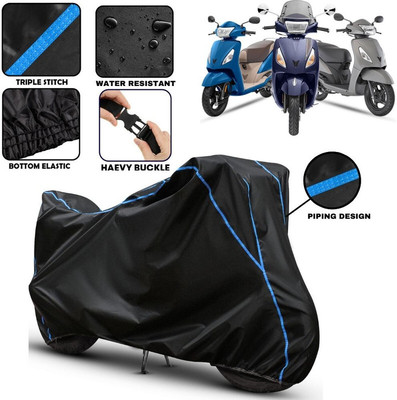 kerwa Two Wheeler Cover for TVS(Jupiter, Black, Blue)