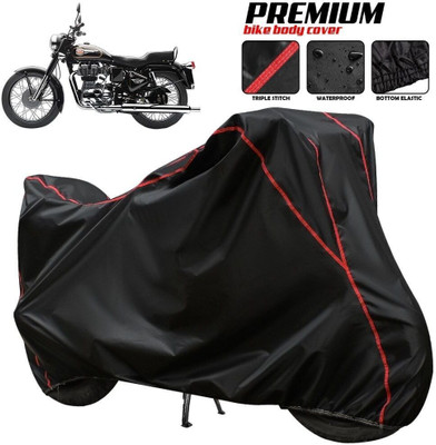 OliverX Waterproof Two Wheeler Cover for Royal Enfield(Bullet Electra Twinspark, Black, Red, Multicolor)