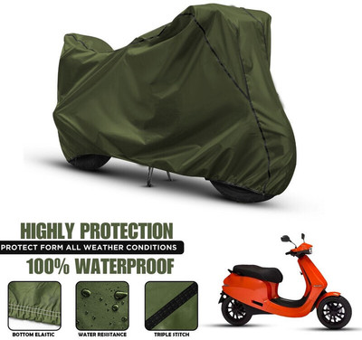 AutoGalaxy Waterproof Two Wheeler Cover for Ola(Electric, Green, Black)