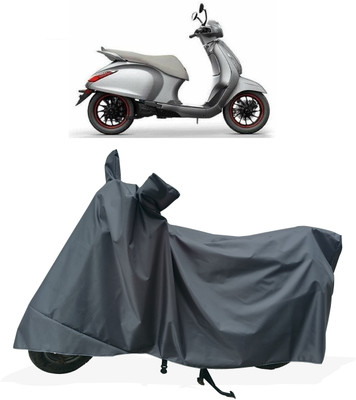 Tricway Two Wheeler Cover for Bajaj(Urbanite Chetak BS6, Grey)