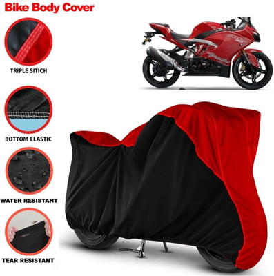 Grizzly Two Wheeler Cover for TVS(Apache RR 310, Black, Red)