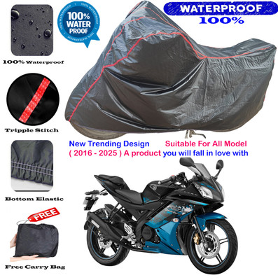 OliverX Waterproof Two Wheeler Cover for Yamaha(YZF R15 Ver 2.0, Black, Red)