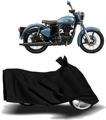 MMSSTAR Waterproof Two Wheeler Cover for Royal Enfield(Classic 350 Signals, Black)