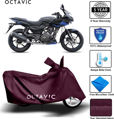Mdstar Waterproof Two Wheeler Cover for Bajaj(Pulsar 220F, Maroon)