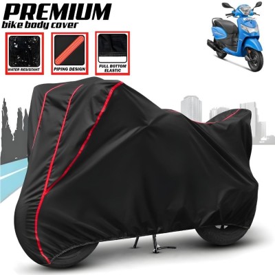 Mwiss Waterproof Two Wheeler Cover for Hero(Pleasure, Black, Red)