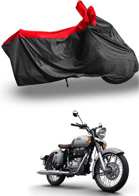 algrowd Waterproof Two Wheeler Cover for Royal Enfield(Bullet 500, Red, Black)