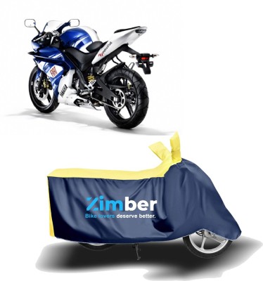 ZIMBER Two Wheeler Cover for Yamaha(YZF R15 V3.0, Yellow, Blue)