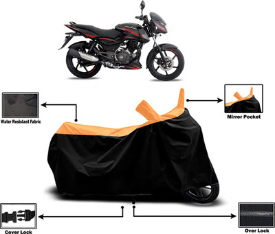 Amexride Two Wheeler Cover for Bajaj(Pulsar 150 BS6, Orange)