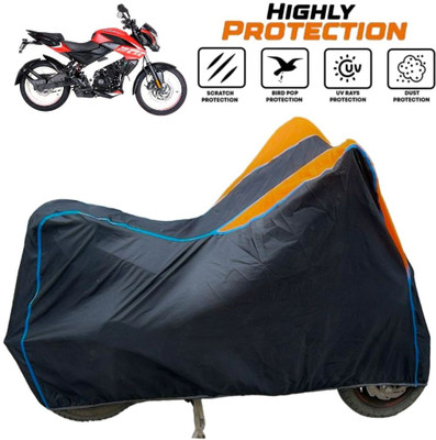 ZAQE Two Wheeler Cover for Bajaj(Pulsar 200NS FI BS6, Black, Orange, Blue)